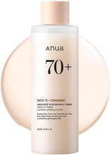 Anua 70+ Rice Glow Milky Toner bottle on a white background