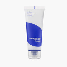 Tube of hyaluronic acid aqua gel cream on a white background