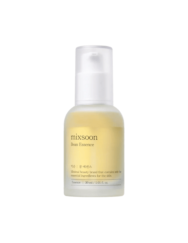 Bottle of mixsoon Bean Essence on a green background