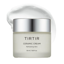 TIRTIR Ceramic Cream jar with silver cap on a white background