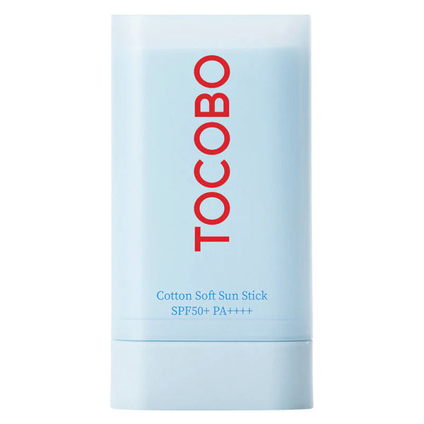 Tocobo cotton soft sun stick with SPF50+ PA++++ on a white background