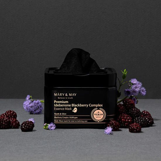 Mary&May - Idebenone + Blackberry Ampoule Mask 20ea – For Anti - Aging & Brightening Sheet Masks | 100% Authentic Korean skincare in UAE – 100% Authentic Korean Skincare in UAE | Korean - Skincare Arabia
