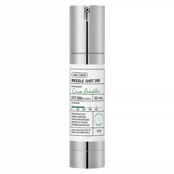 Skincare serum bottle with label on a white background